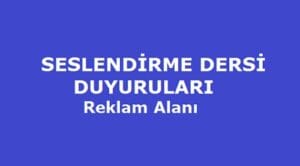 Seslendirme Dersi